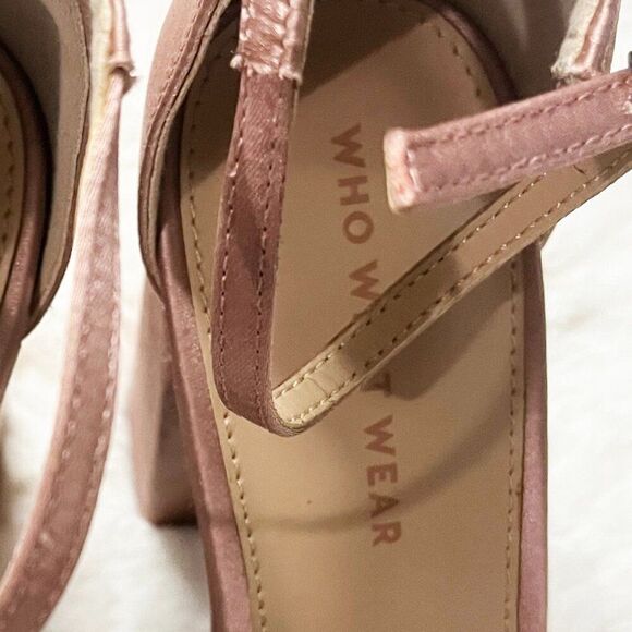 Who What Wear‎ Pink Satin Sydney Platform Heels NWT Size 7.5 - Picture 12 of 12